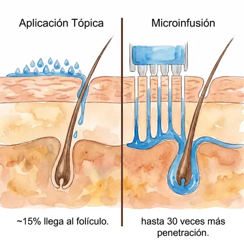 Aplicación tópica vs. microinfusión